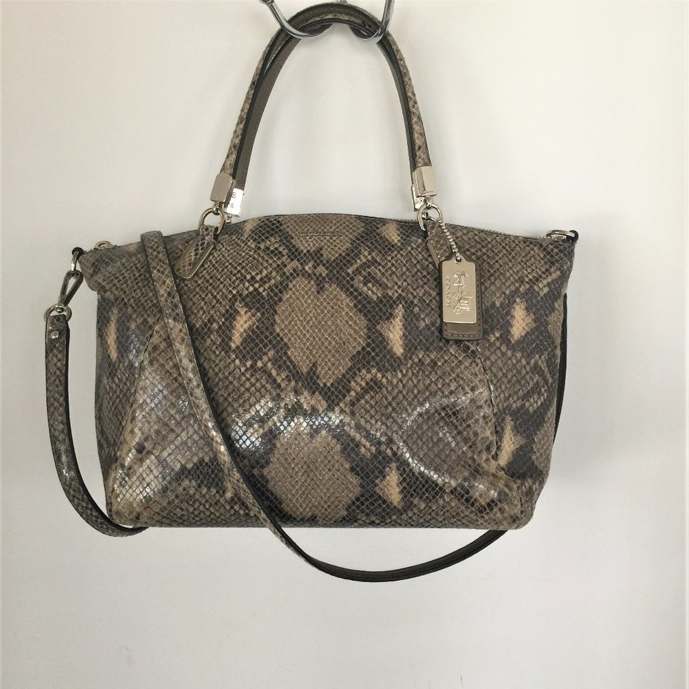 COACH Gray/Tan Python Madison Kelsey Convertible